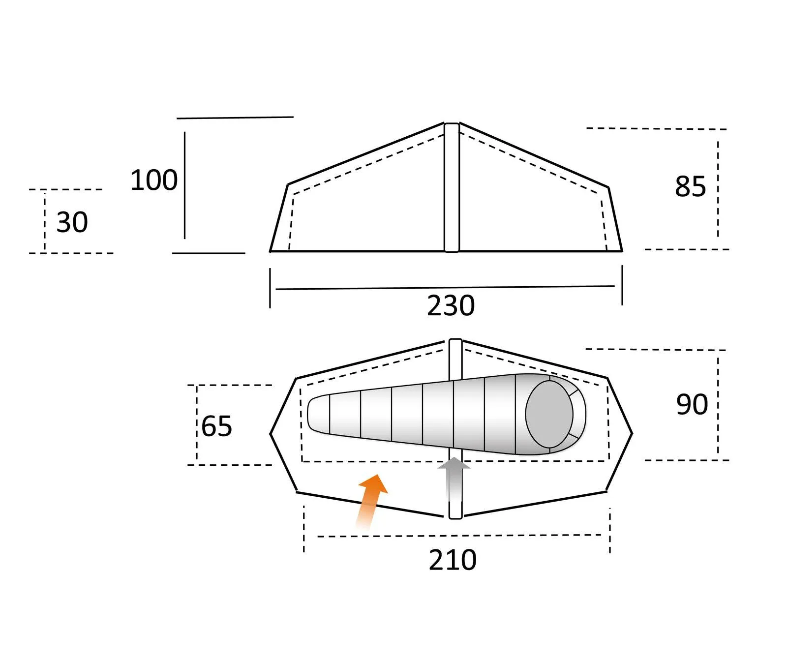 1 Person Expedition Tent - Helium Air UL 1 Tent - 1.35kg by F10