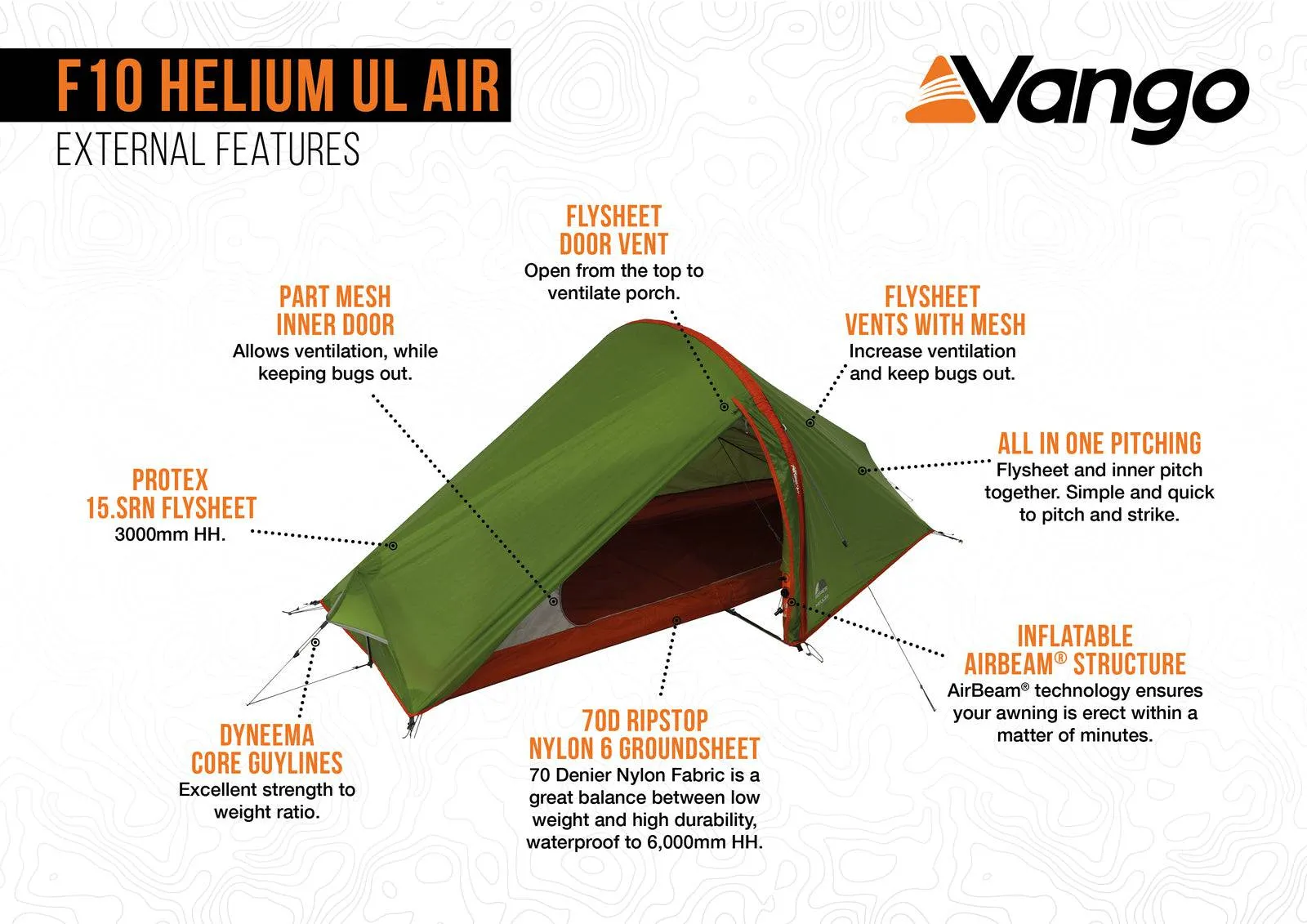 1 Person Expedition Tent - Helium Air UL 1 Tent - 1.35kg by F10