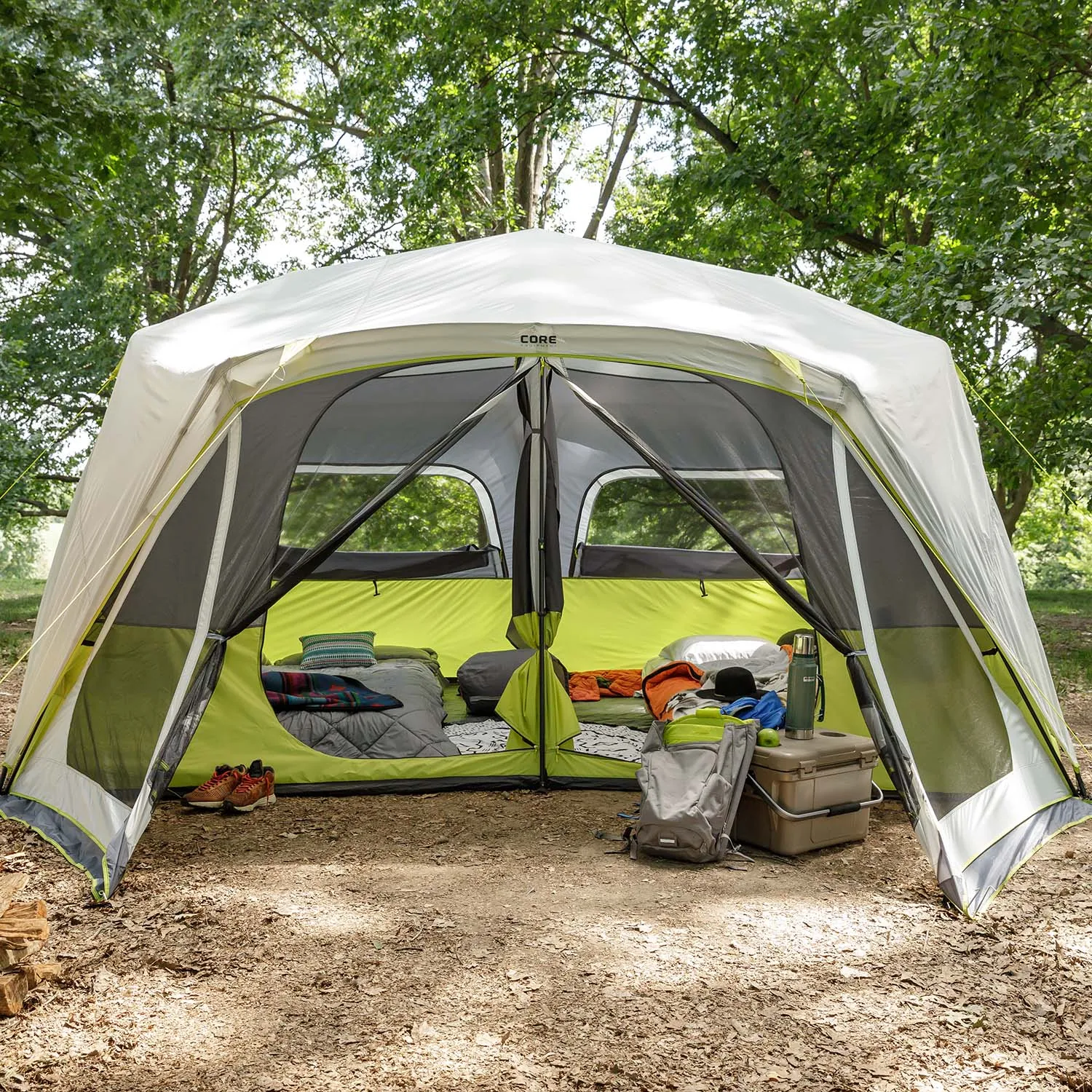 10 Person Instant Cabin Tent with Screen Room 14' x 10'