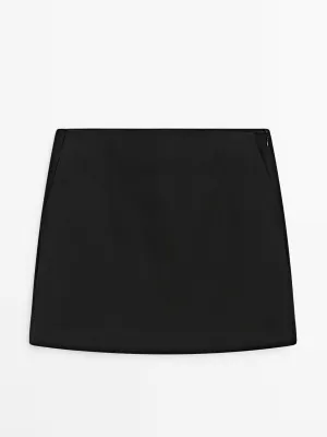 100% linen mini skirt with pockets