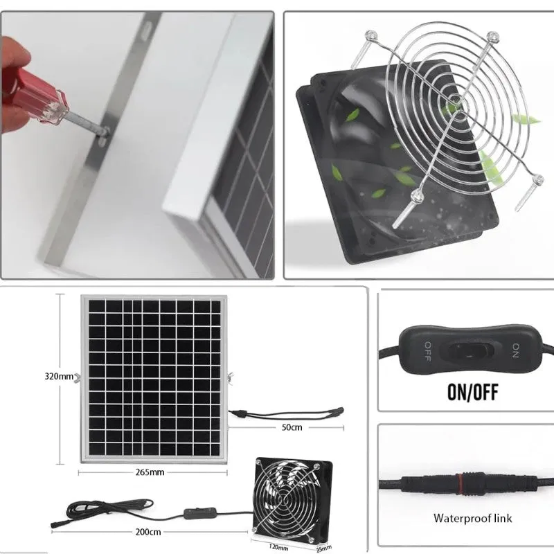 15W Solar Powered Dual Fan Kit