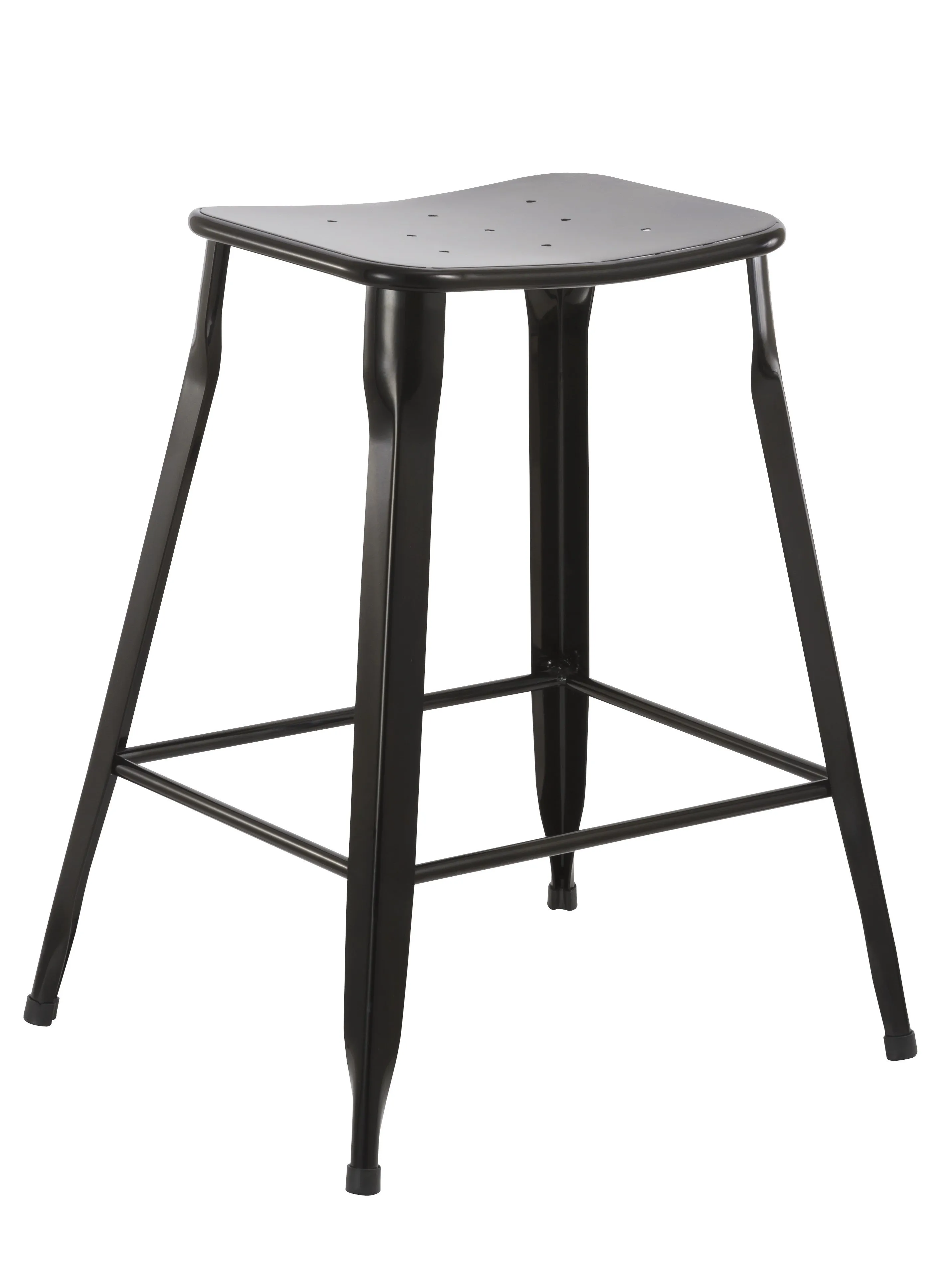 24" inch Metal Vintage Stackable Black Slim Counter Bar Stool -2 barstools