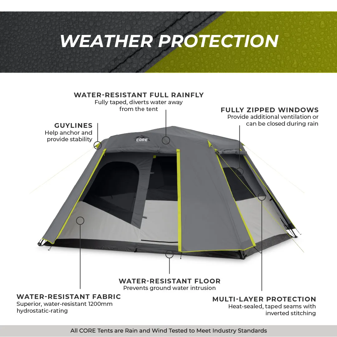 6 Person Instant Cabin Tent with Full Rainfly 11' x 9'