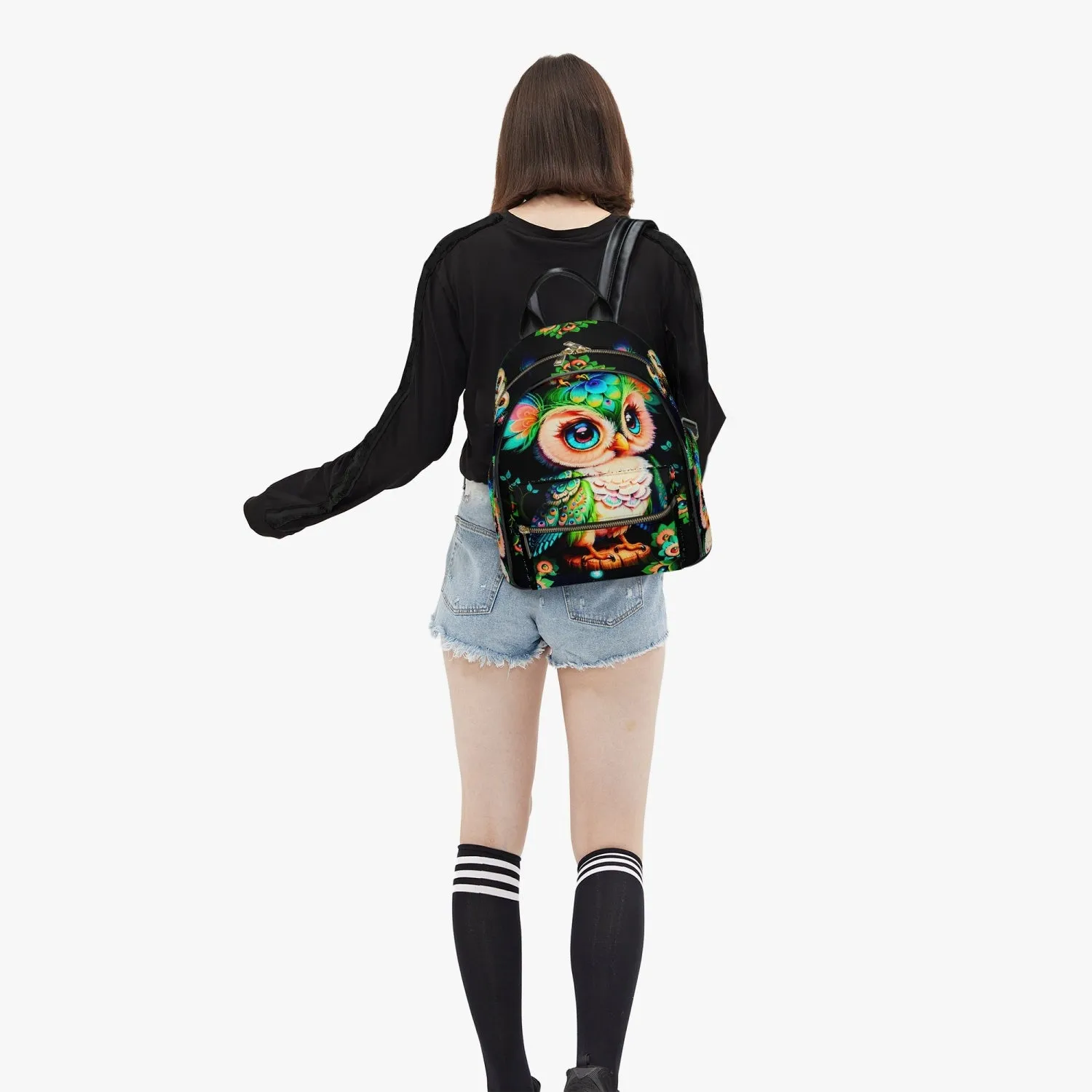 909. All Over Printed PU Backpack