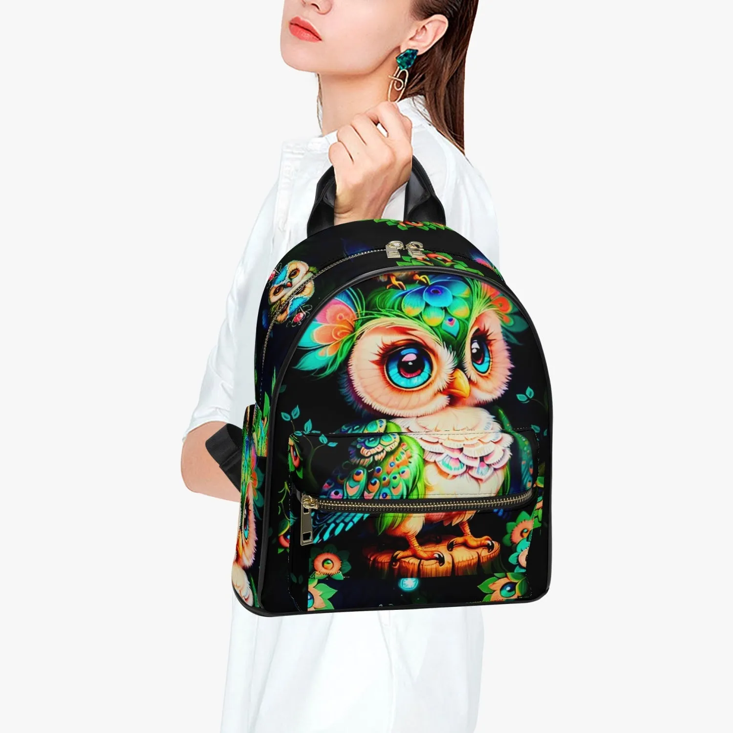 909. All Over Printed PU Backpack