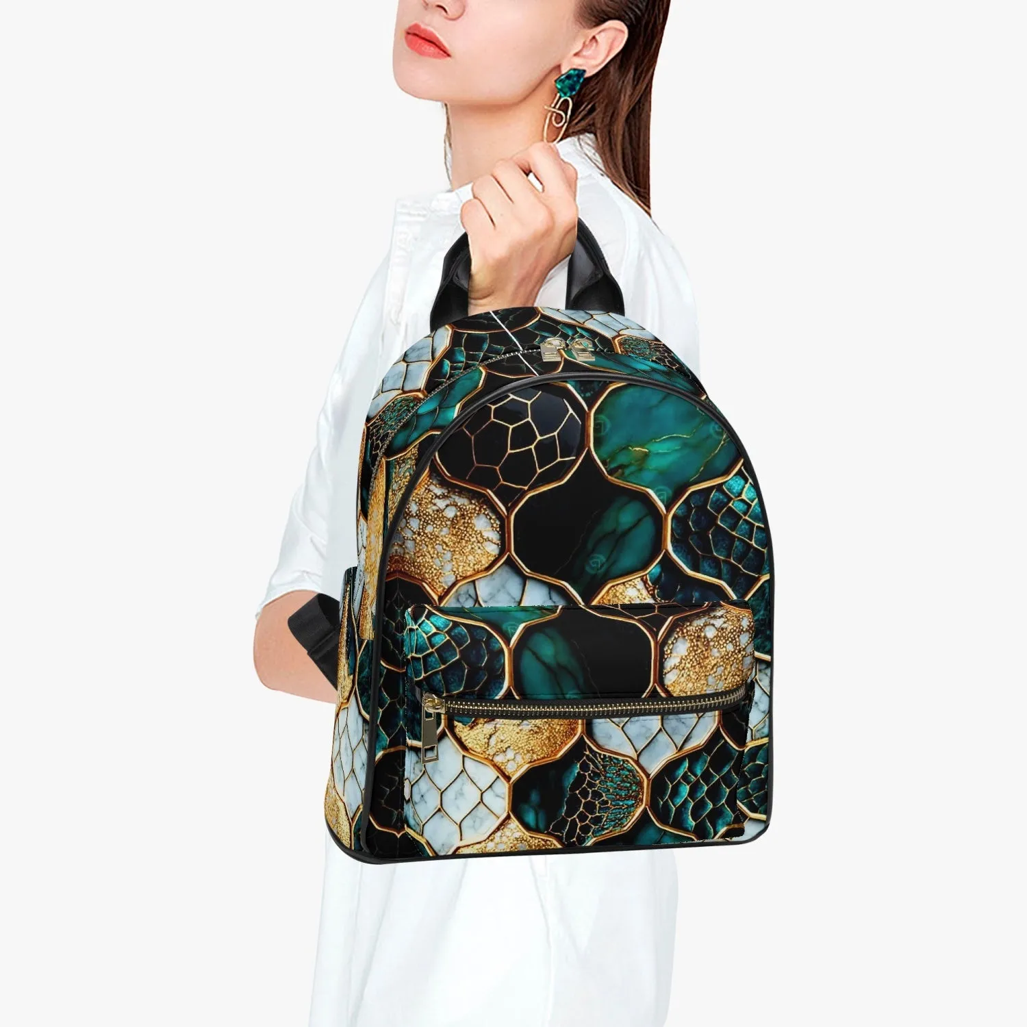 909. All Over Printed PU Backpack