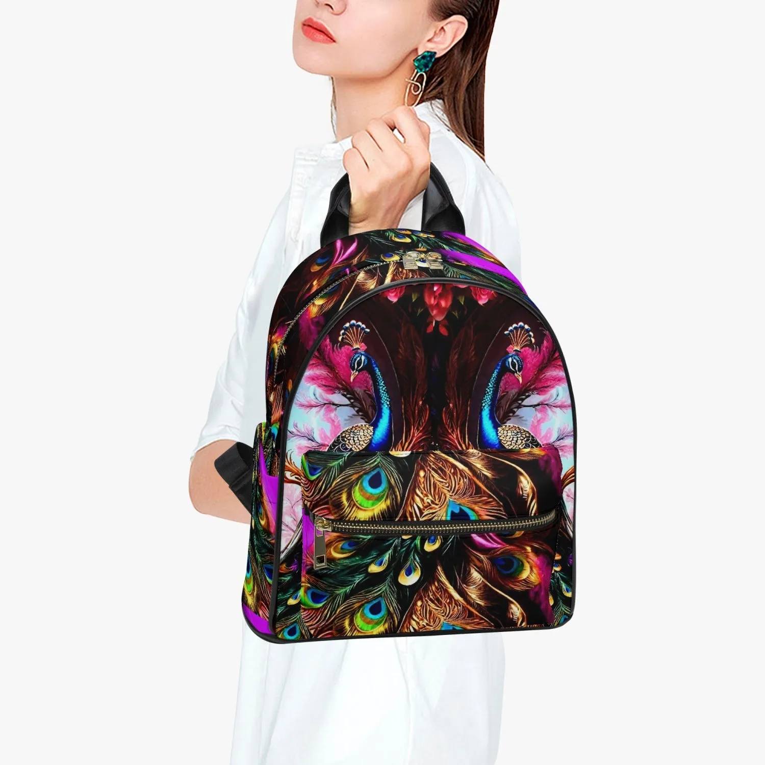 909. All Over Printed PU Backpack