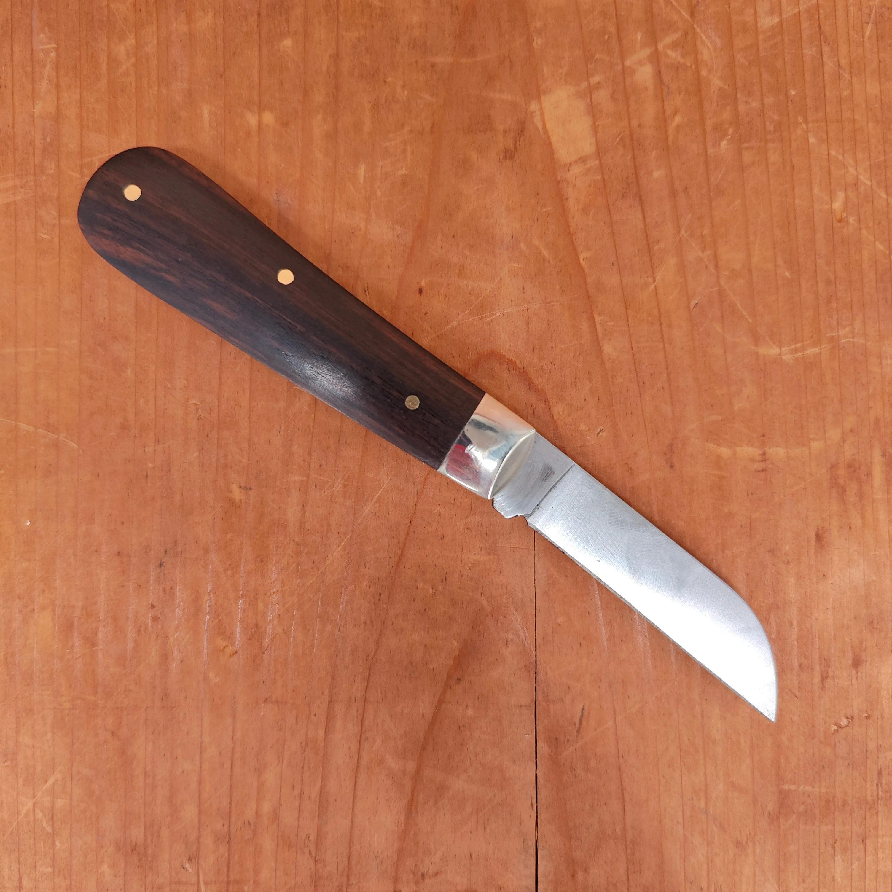 A Wright & Son 3 1/2" Barlow Tackler Pocket Knife Carbon Steel Ebony