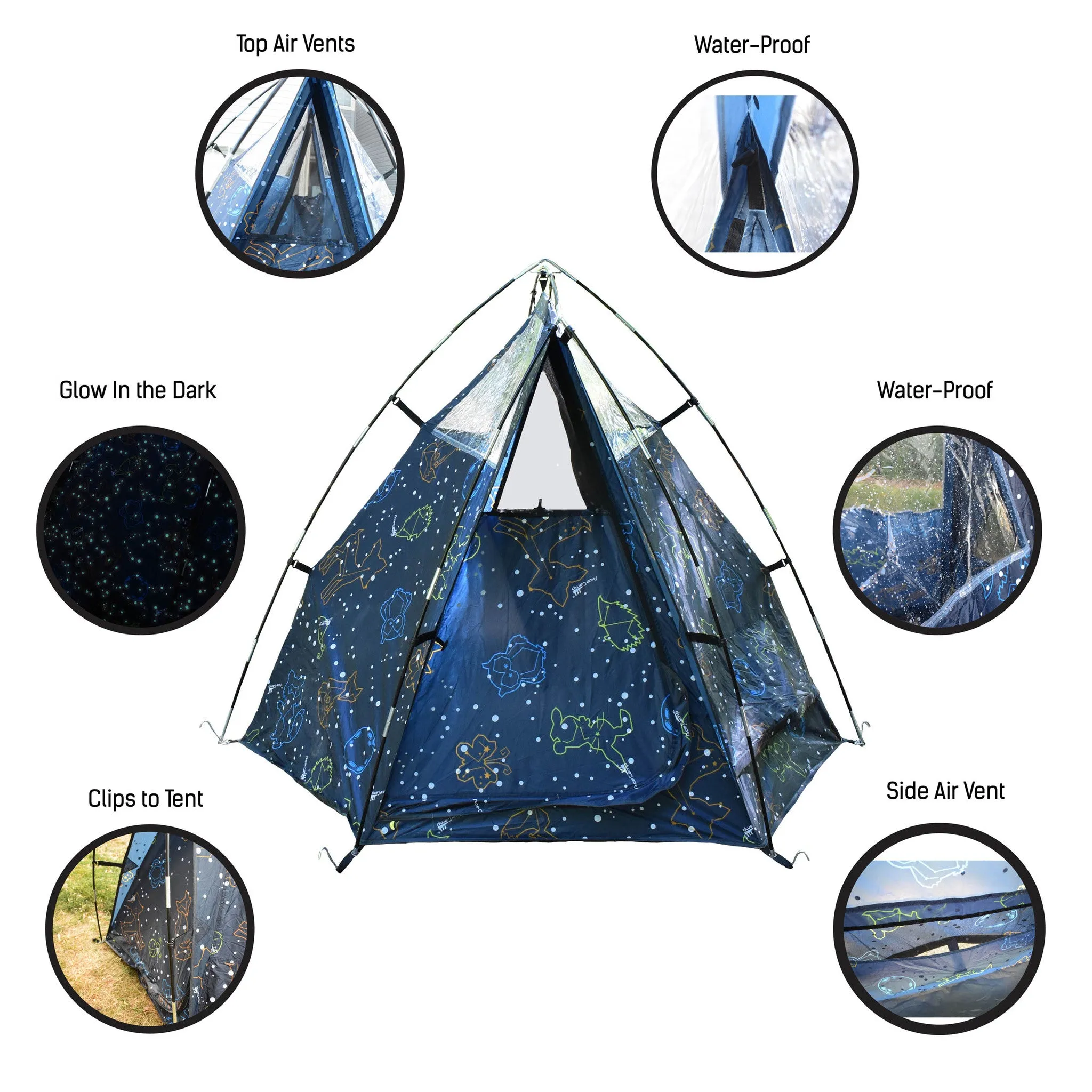 Ace Camp Kids Glow In The Dark Tent