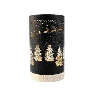 Black and Gold LED Sleigh Lantern