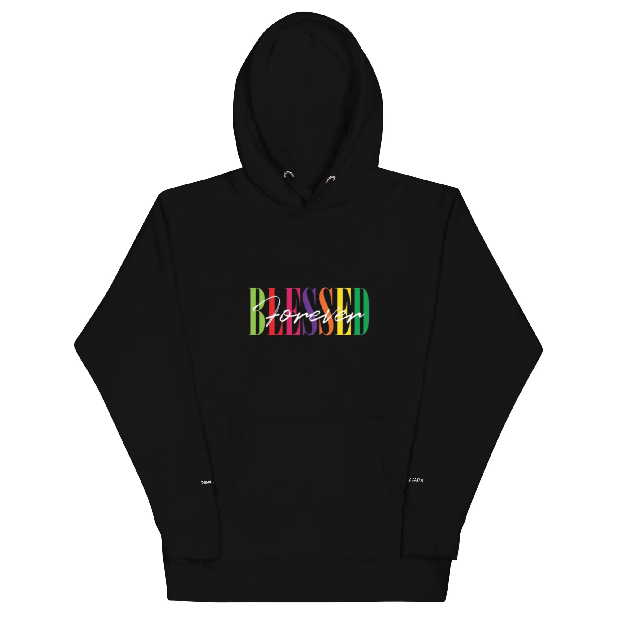 Black Unisex  Hoodie Colourful Print Letters