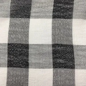 Black/White Check Crepe Chiffon Fabric