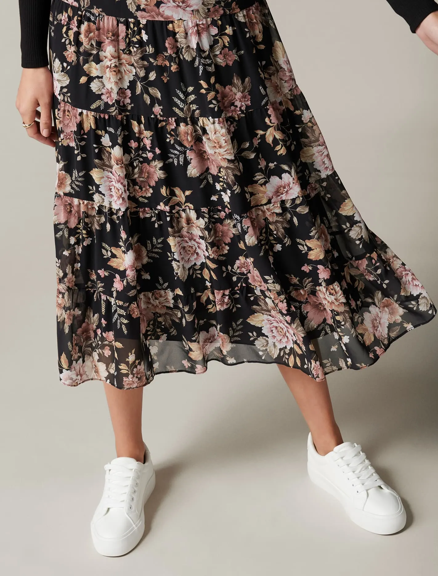 Brielle Multi-Tiered Midi Skirt