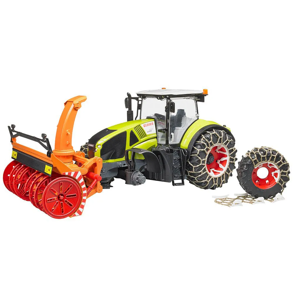 Bruder Claas Axion 950 with Snow Chains and Snow Blower