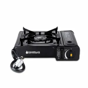 Camplux Dual Fuel (Propane & Butane) Portable Outdoor Camping Gas Stove, Single Burner with Carry Case