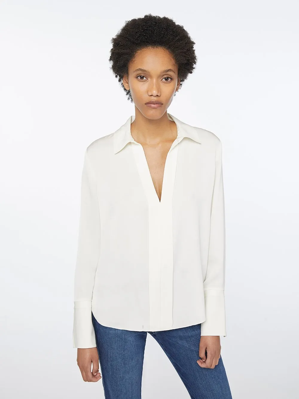 Clean Silk Blouse -- Off White