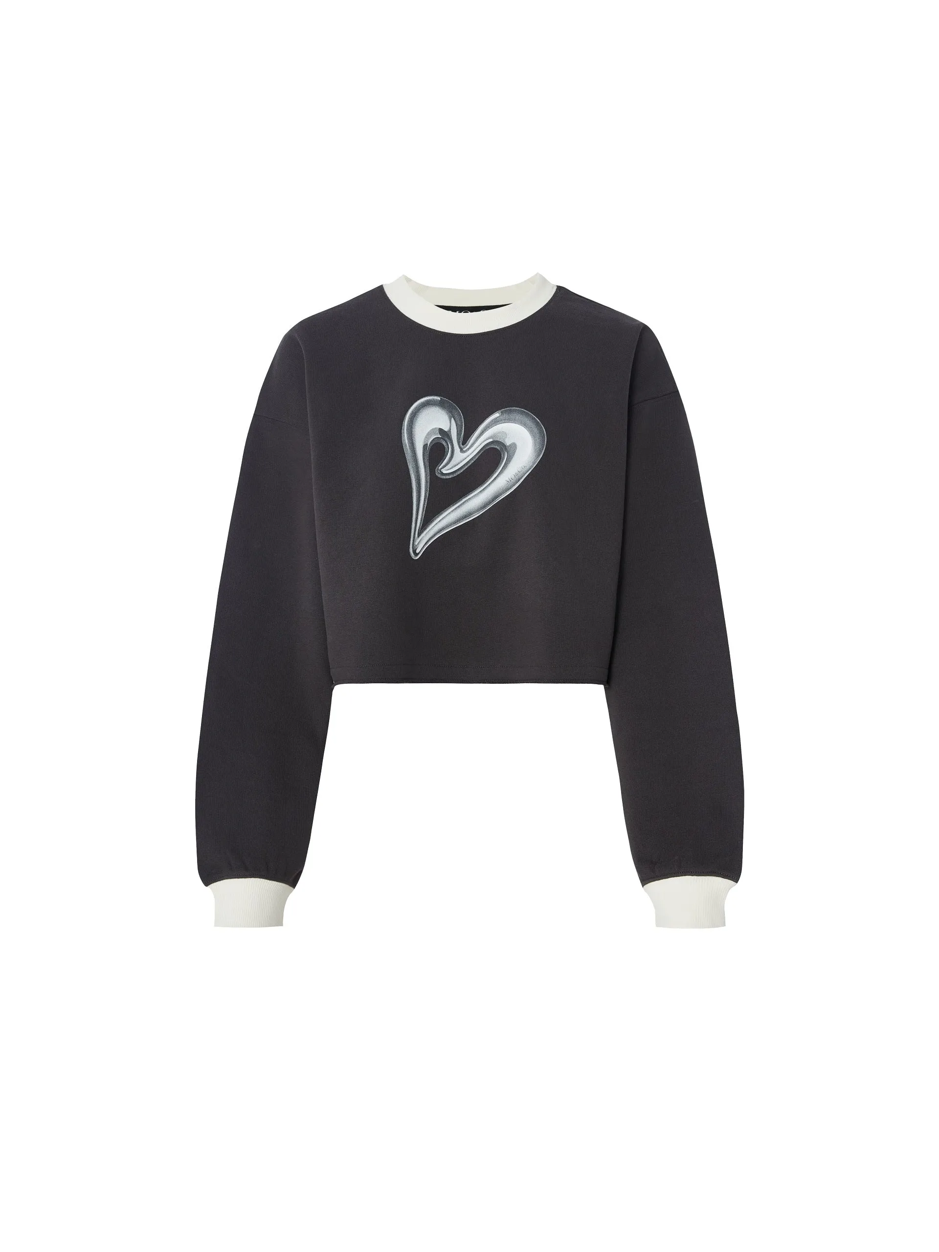 Cropped Sweetheart Print Sweatshirt