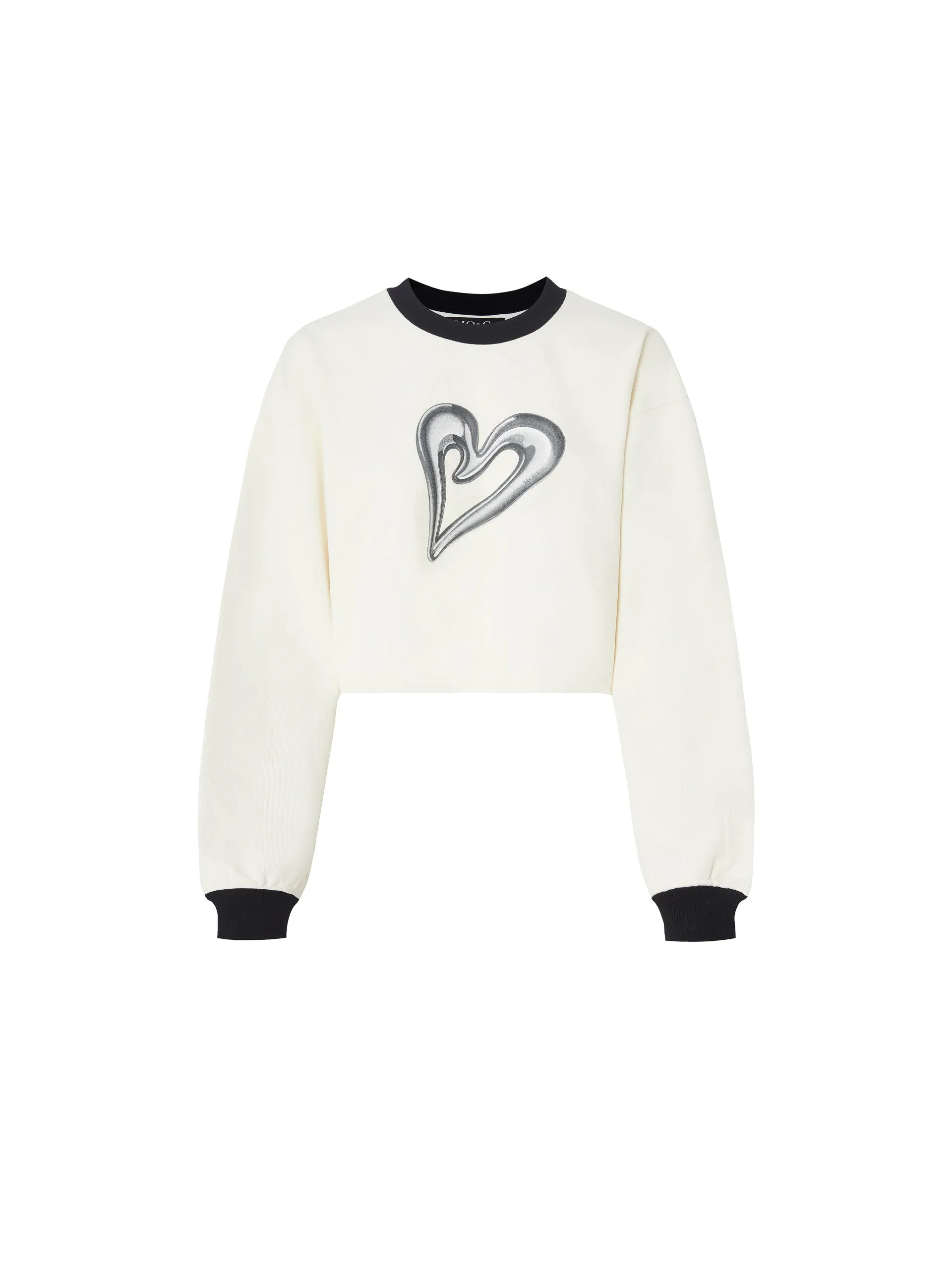 Cropped Sweetheart Print Sweatshirt