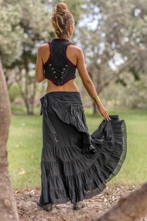 FLAMENCO URBAN GYPSY SKIRT BLACK