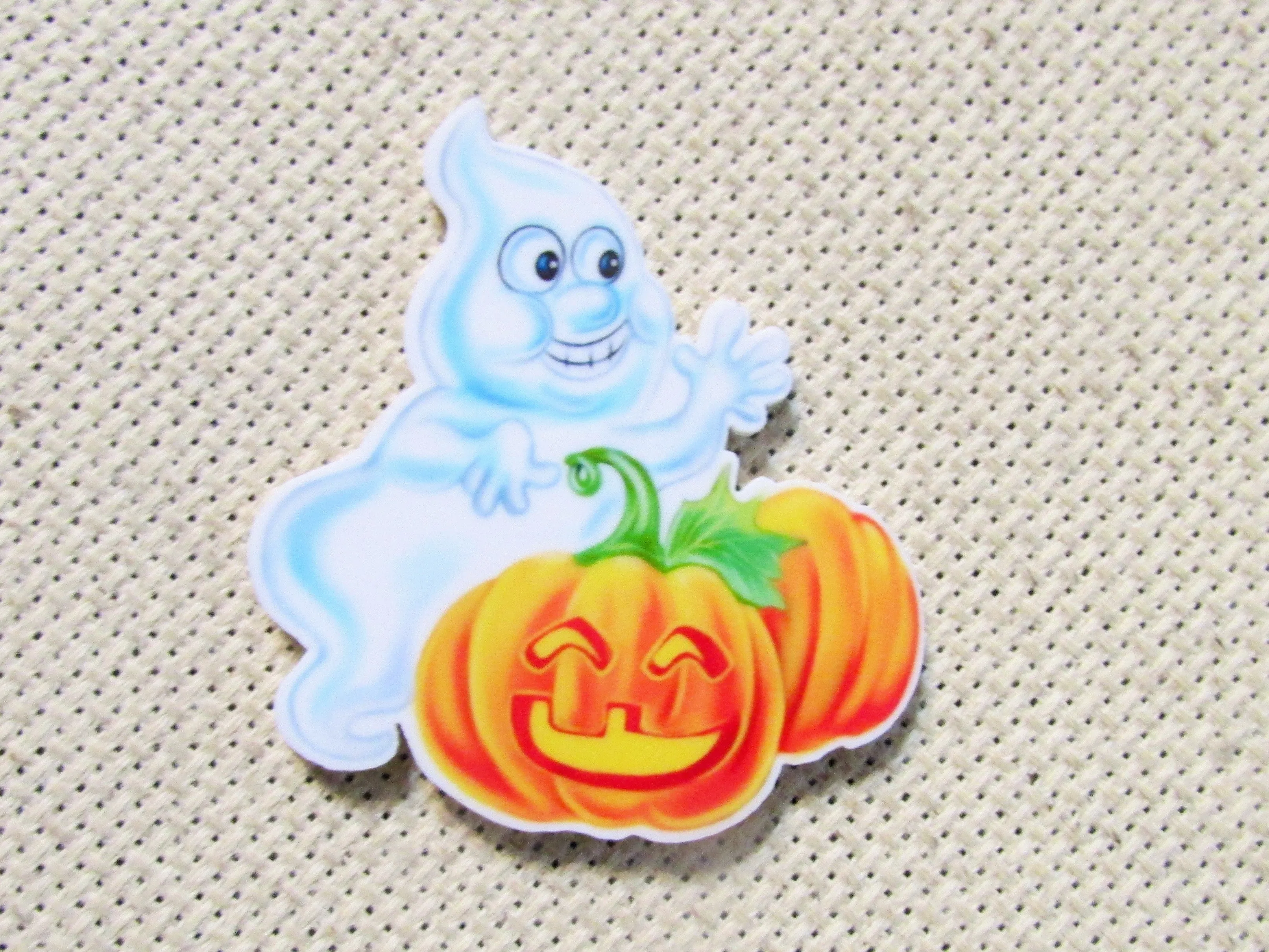 Ghost and Pumpkins Needle Minder, Cover Minder, Magnet