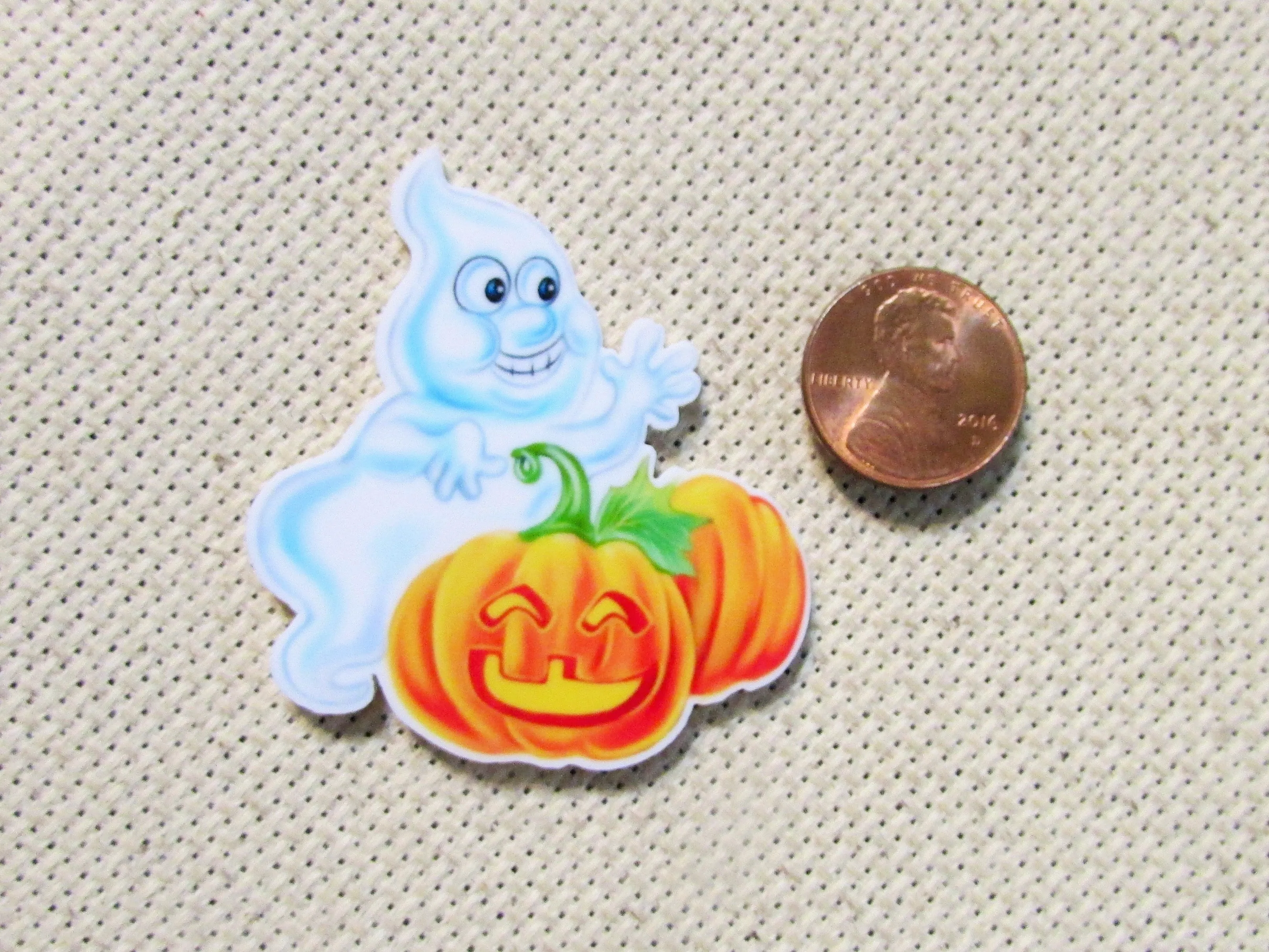 Ghost and Pumpkins Needle Minder, Cover Minder, Magnet