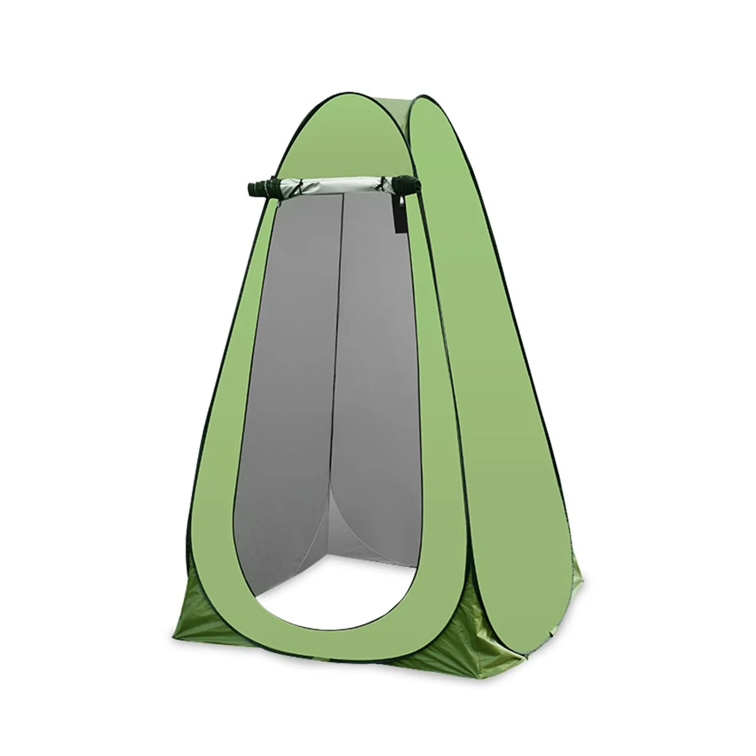 Green UV Resistant Shower Tent with Storage & Zipper Windows