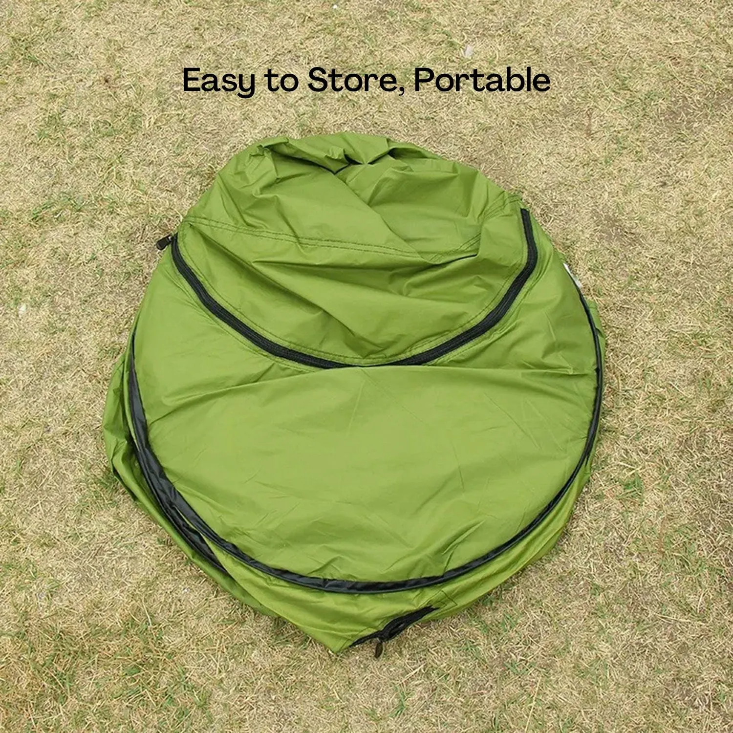 Green UV Resistant Shower Tent with Storage & Zipper Windows