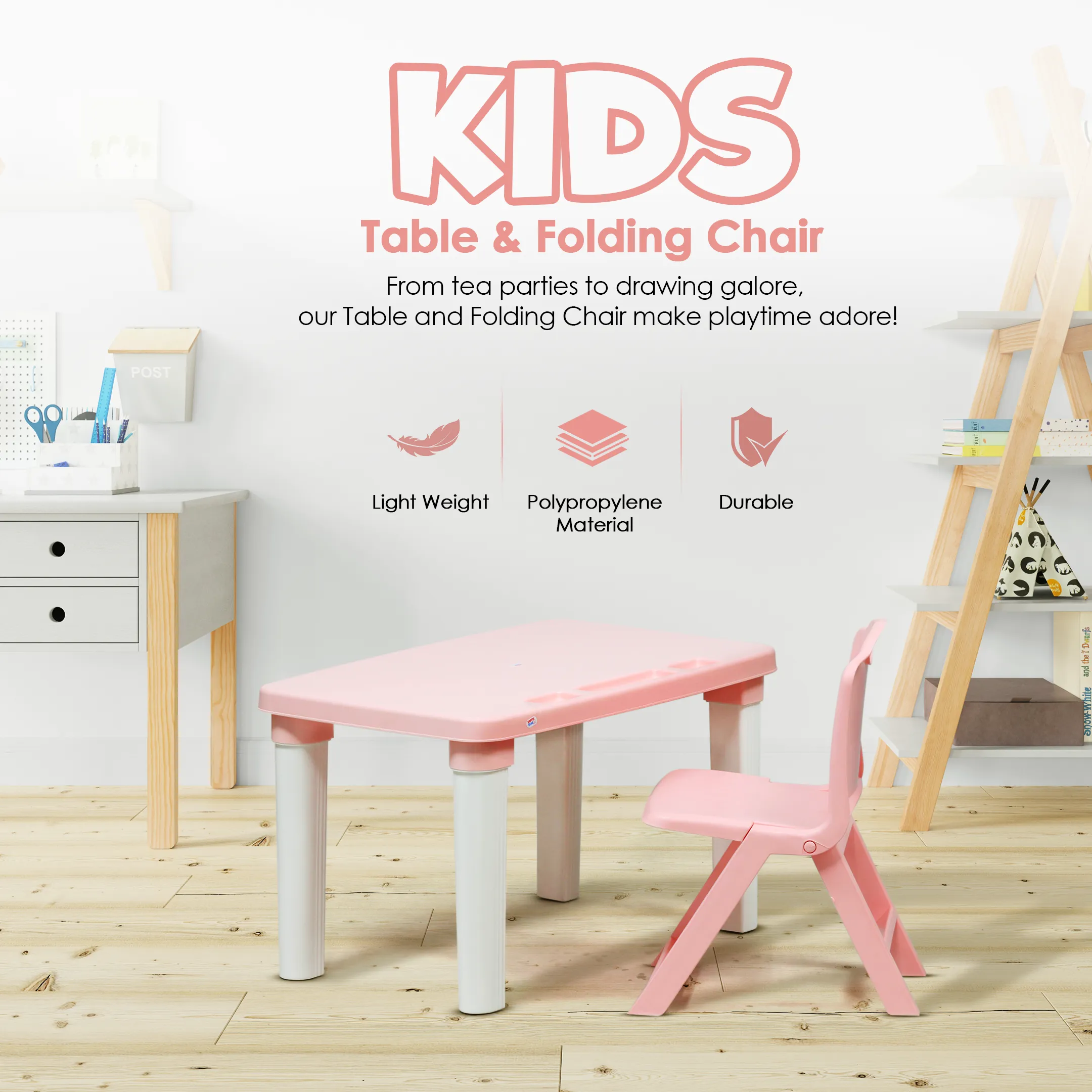 Happy Bear Table and Folding Chair Set for 2 to 5 years kids