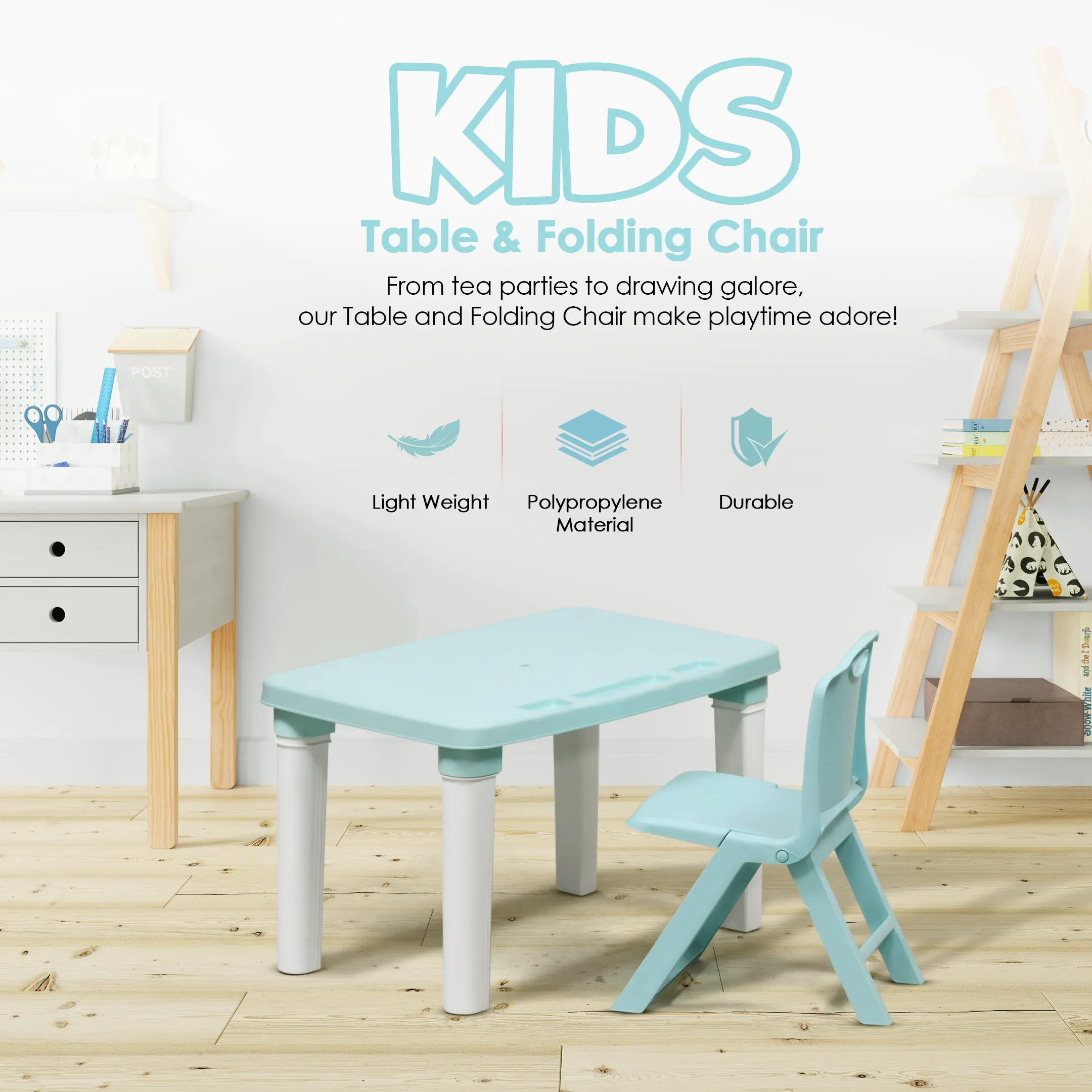 Happy Bear Table and Folding Chair Set for 2 to 5 years kids