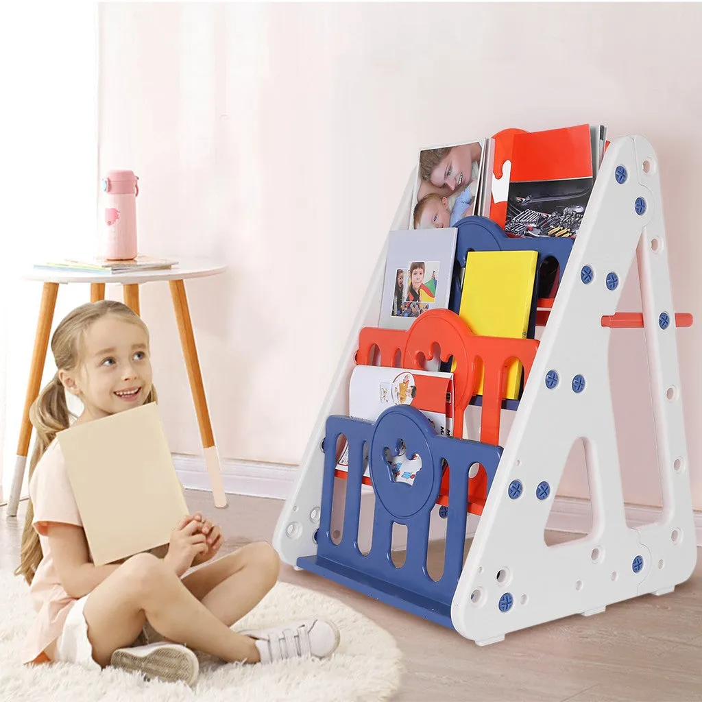 Kids Baby Easel Play Station With Bookshelf Back Toys elf Drawing Board Chair