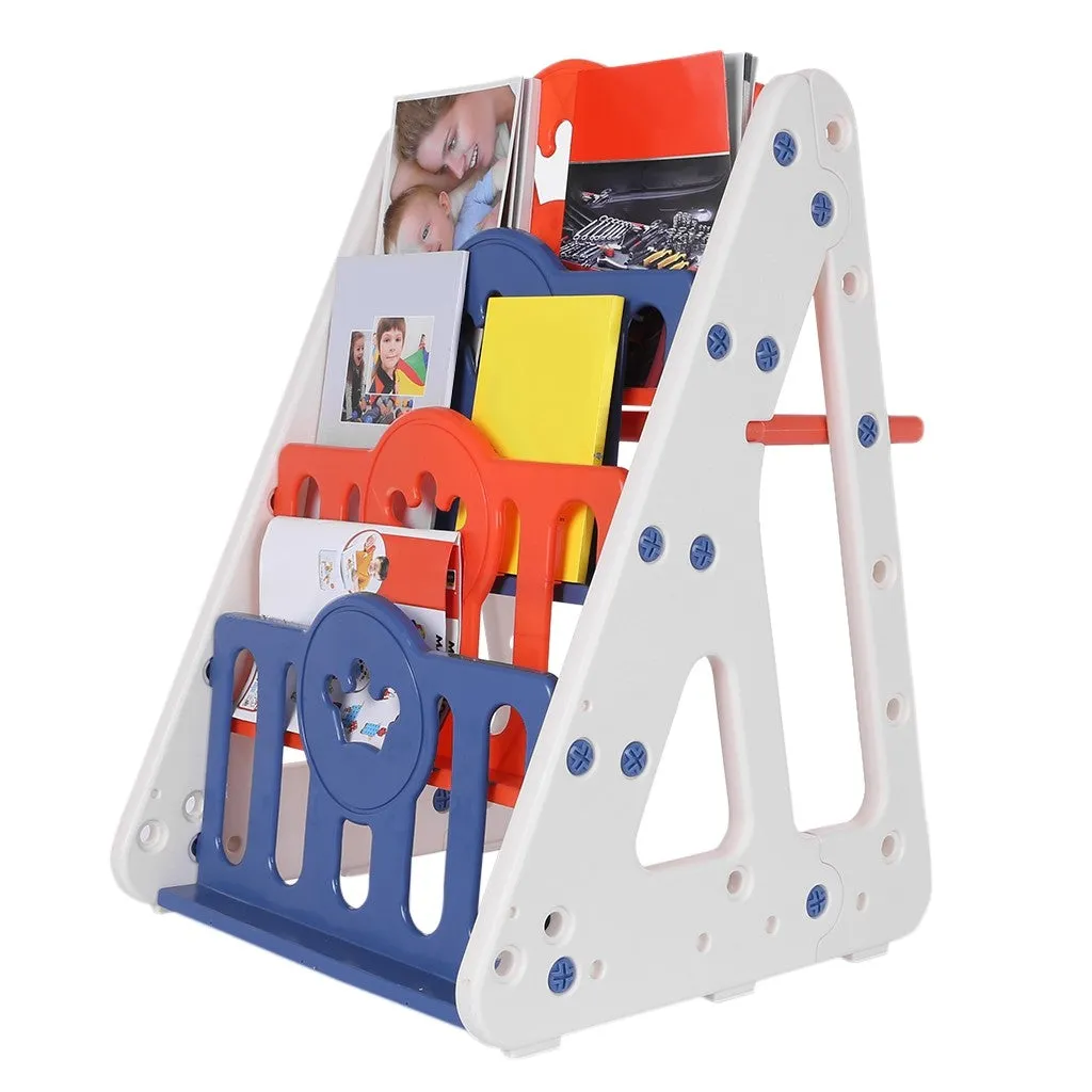 Kids Baby Easel Play Station With Bookshelf Back Toys elf Drawing Board Chair