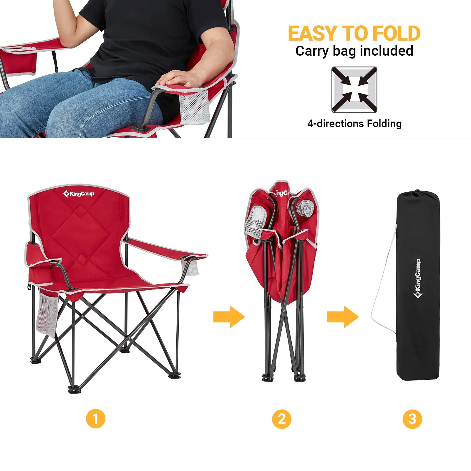 KingCamp Extra Large Oversized Folding Camping Chairs