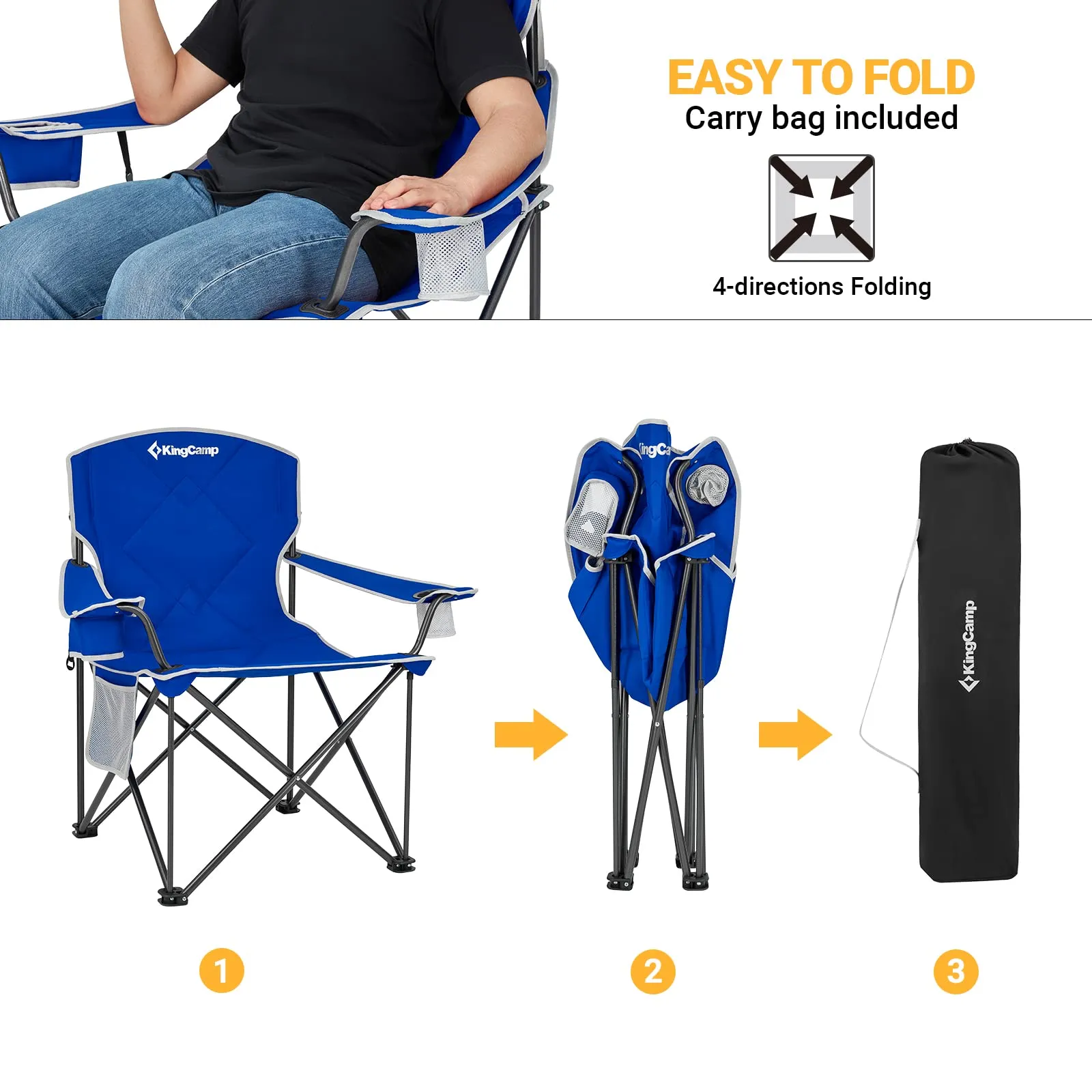 KingCamp Extra Large Oversized Folding Camping Chairs