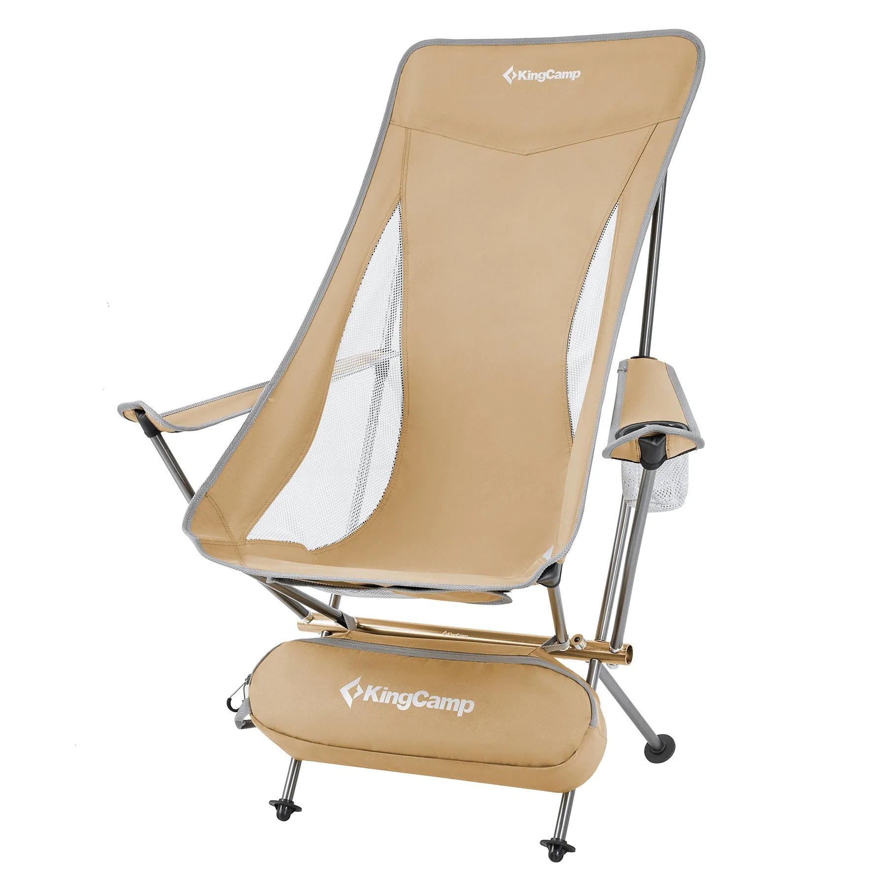 KingCamp Lightweight Highback Camping Chair - Khaki