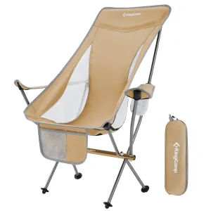 KingCamp Lightweight Highback Camping Chair - Khaki