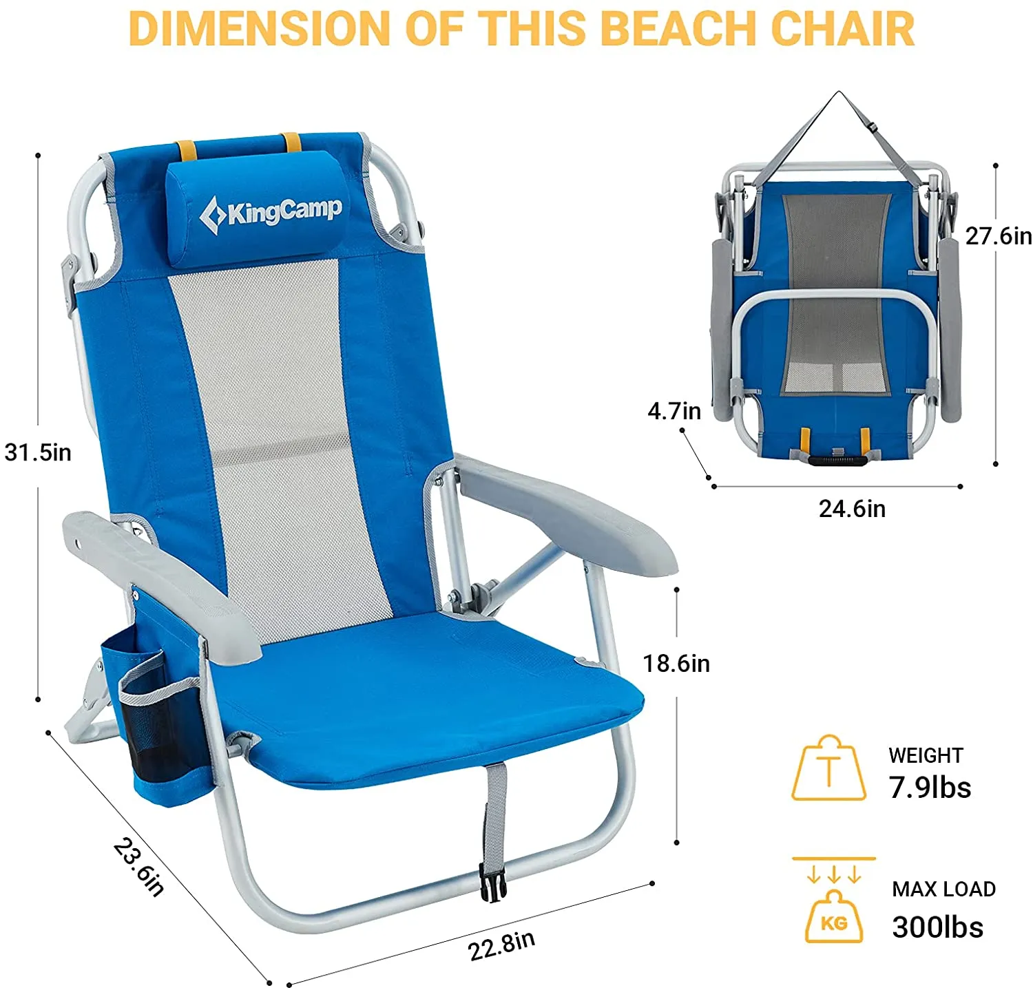 KingCamp Low Sling Folding Beach Chair