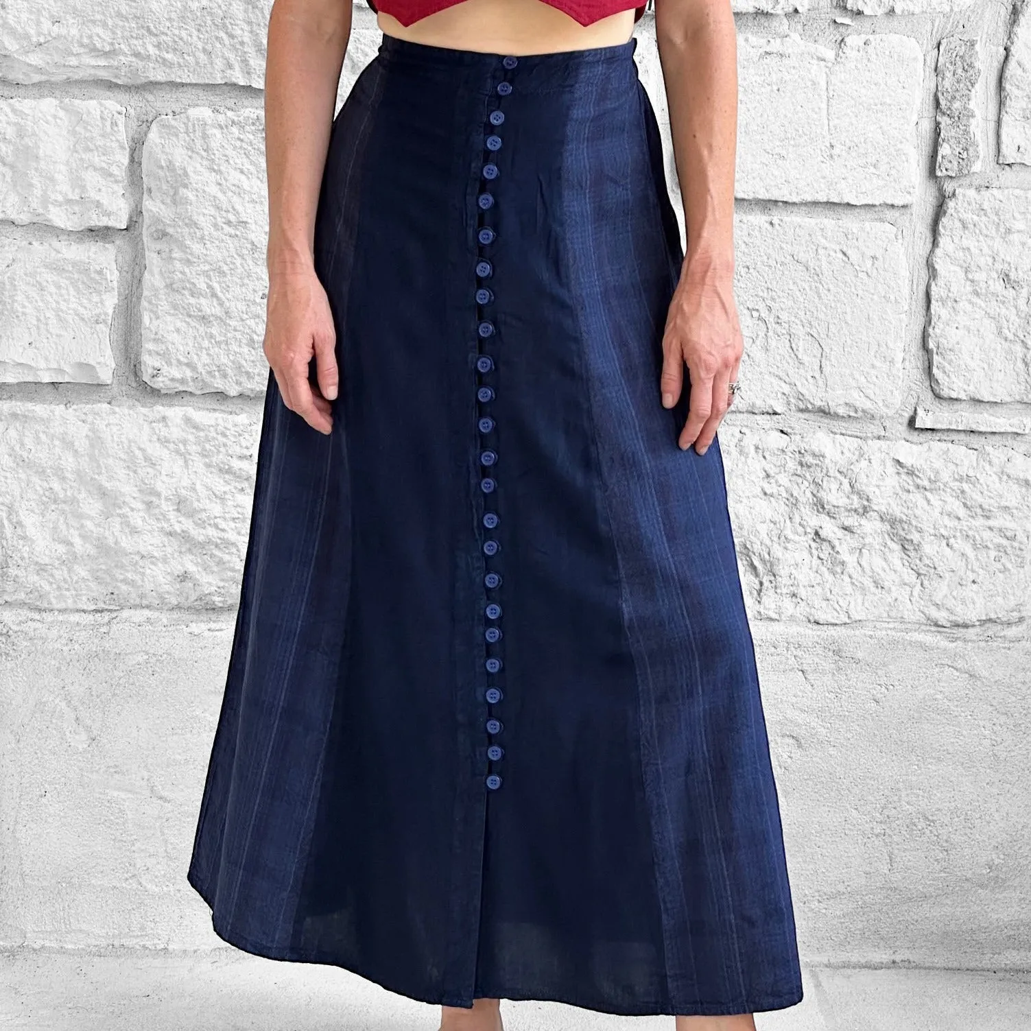 ‘Long Plaid Skirt' Renaissance Festival - Dark Blue