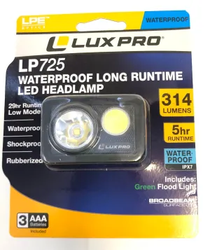 Lux-Pro Waterproof LED Headlamp 314 Lumens