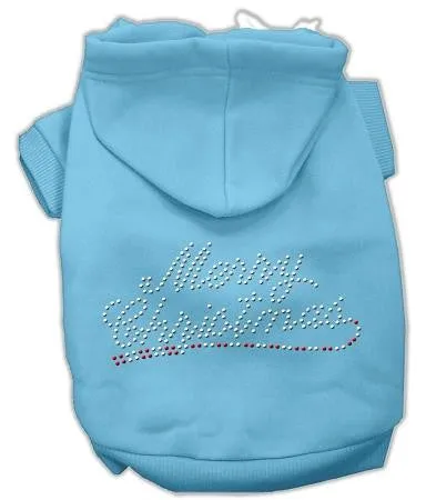 Merry Christmas Rhinestone Hoodies Baby Blue L (14)