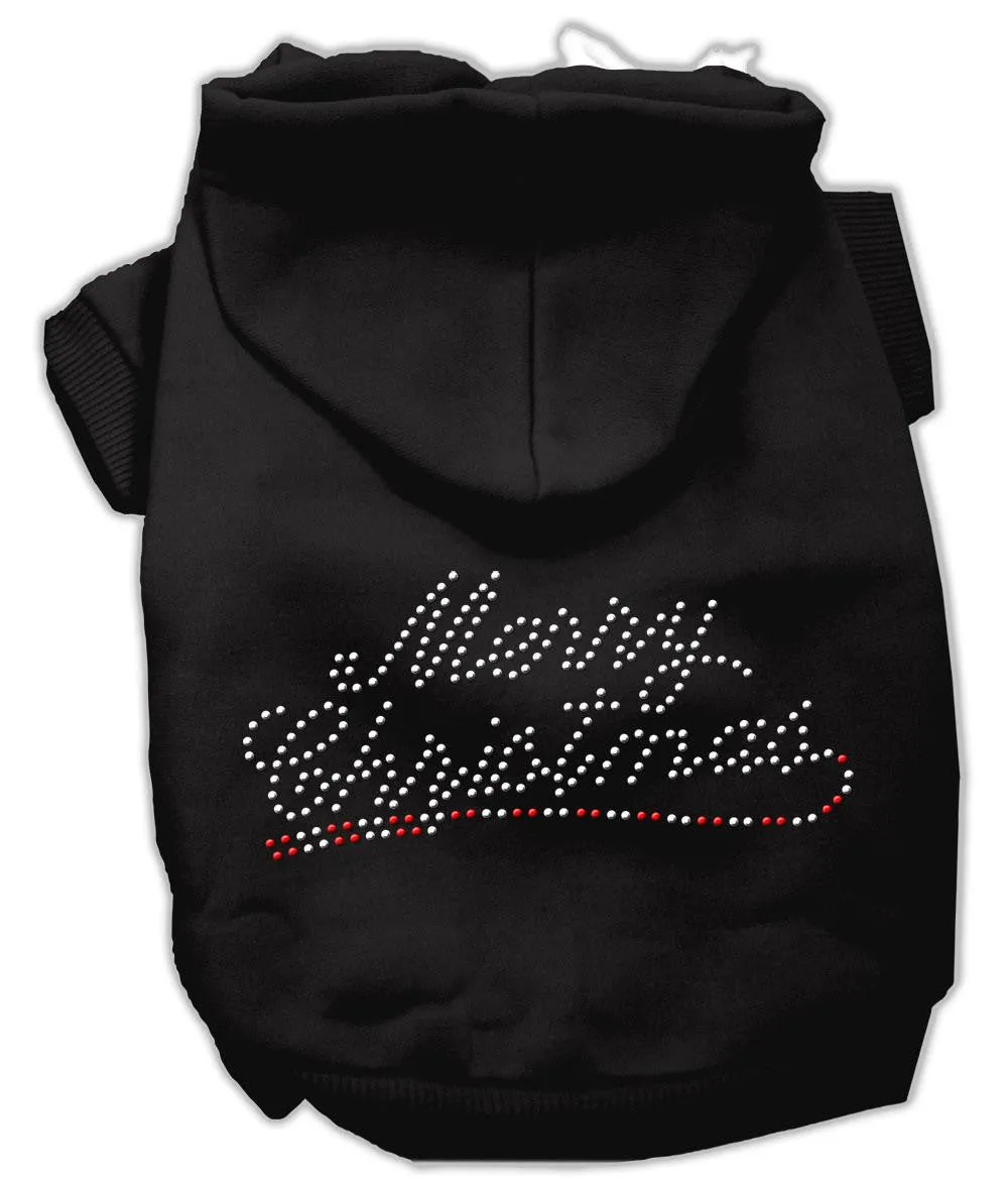 Merry Christmas Rhinestone Hoodies Black S (10)