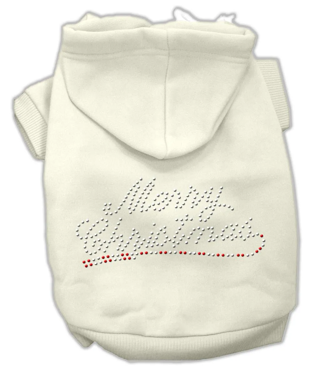 Merry Christmas Rhinestone Hoodies Cream L (14)