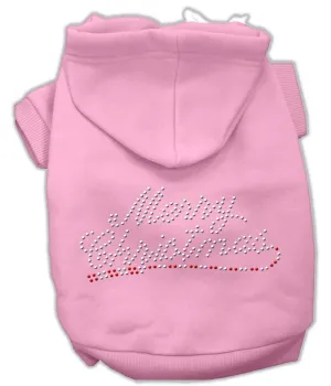 Merry Christmas Rhinestone Hoodies Pink Xs (8)