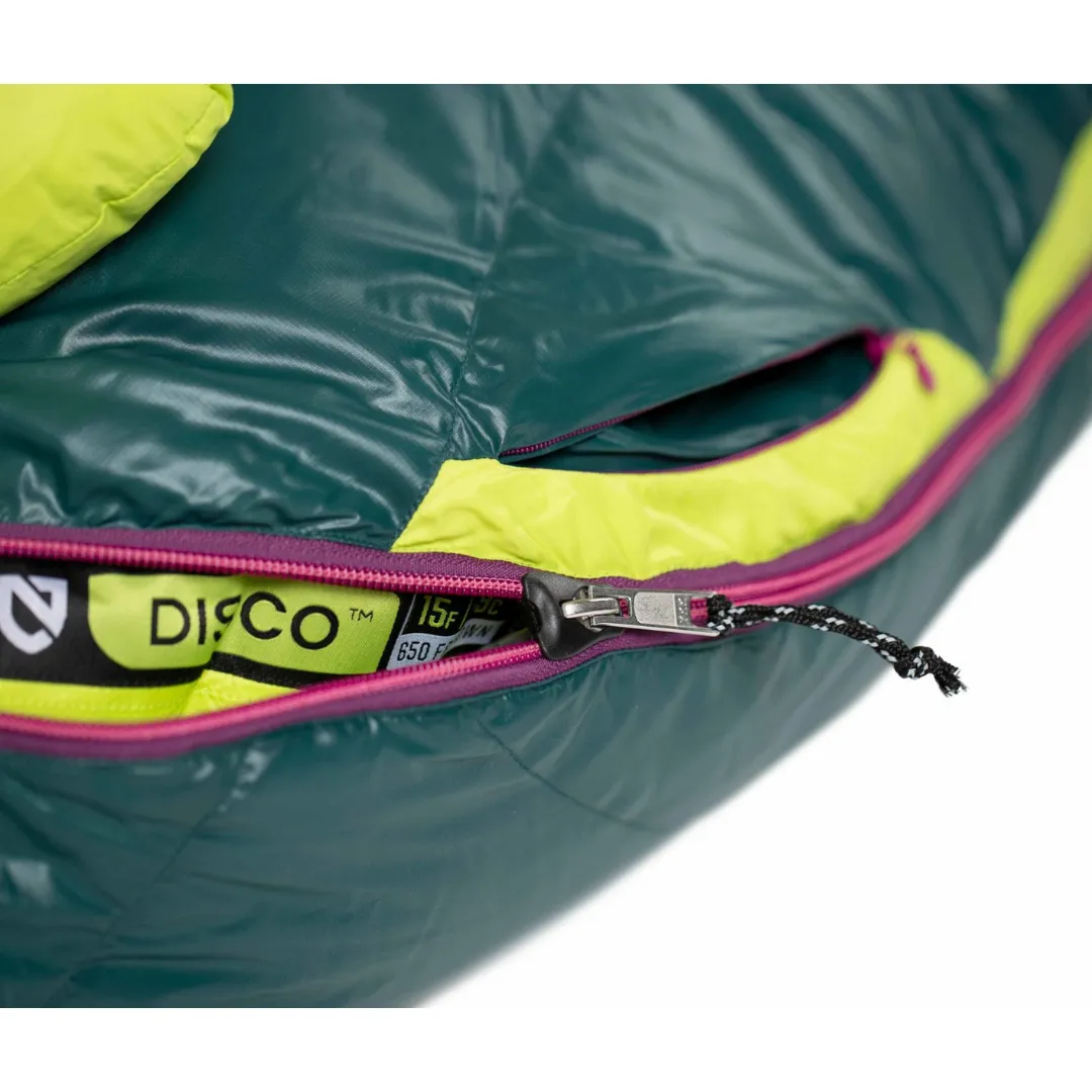 NEMO EQUIPMENT WOMENS DISCO DOWN SLEEPING BAG 15 REGULAR