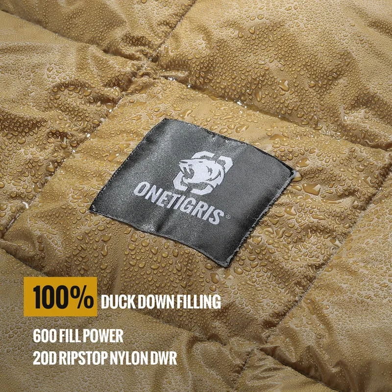 OneTigris Camping Blanket 2-person Extra Large and Wide 3-season Lightweight Duck Down for Camping