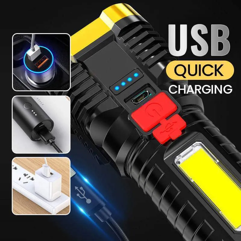 Outdoor LED Flashlight with Side Lamp Waterproof ULTRA BRIGHT