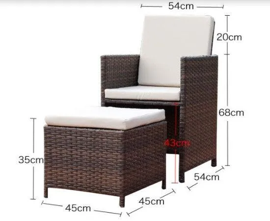 Outdoor Wicker Rattan Chair Set | FAMELA