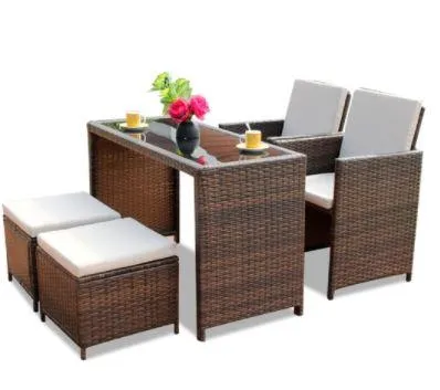 Outdoor Wicker Rattan Chair Set | FAMELA