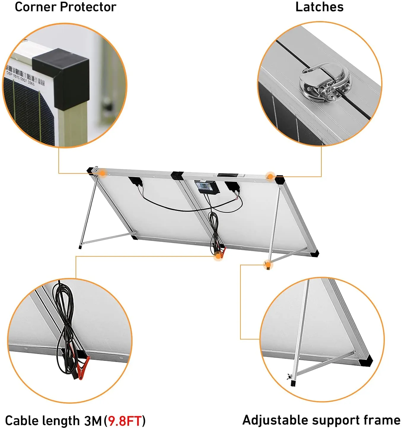 Portable Foldable 100W/150W 18v Solar Panel Kit with Controller to Charge 12 Volts Batteries for RV Camping Boat