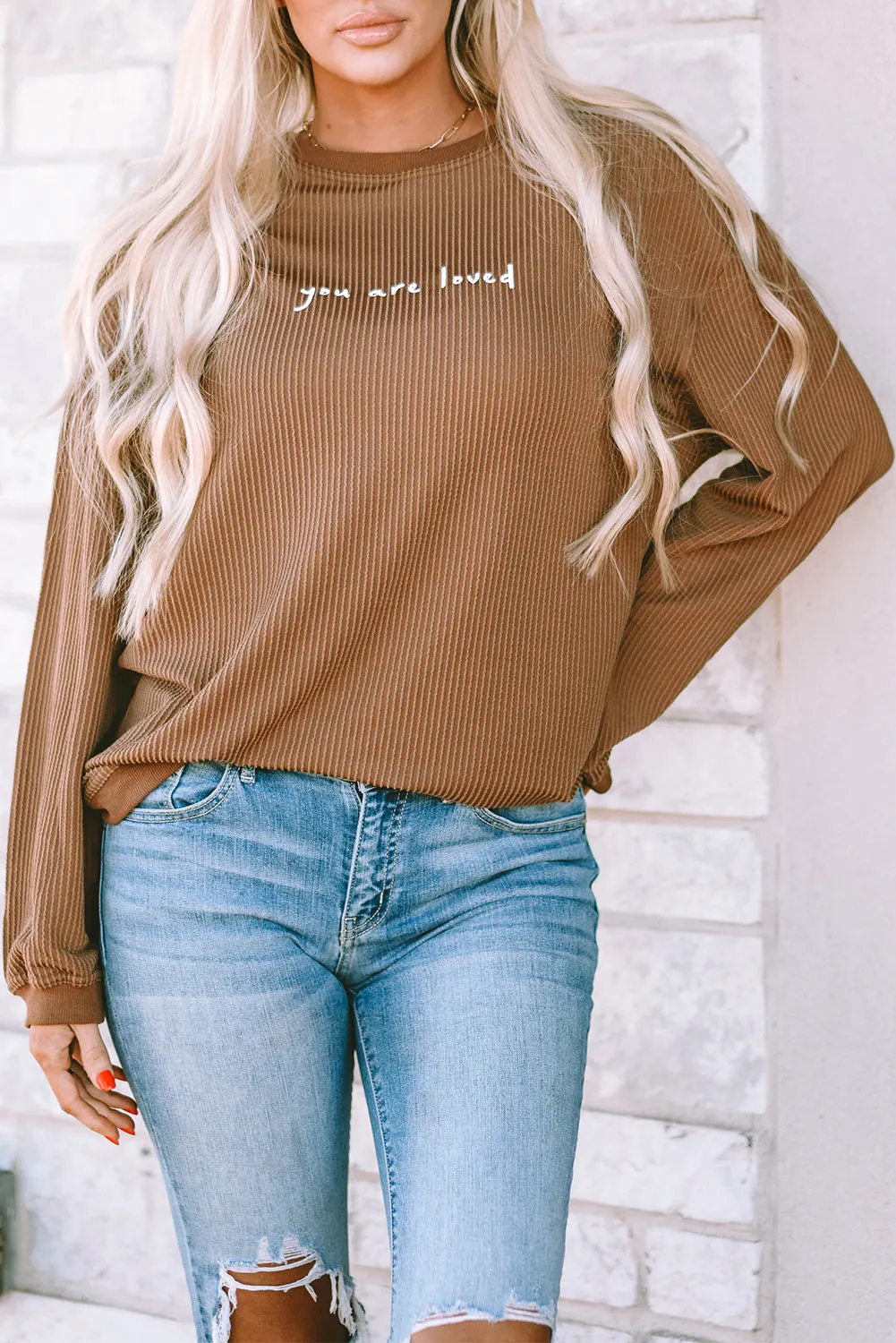 Print Corduroy Sweatshirt