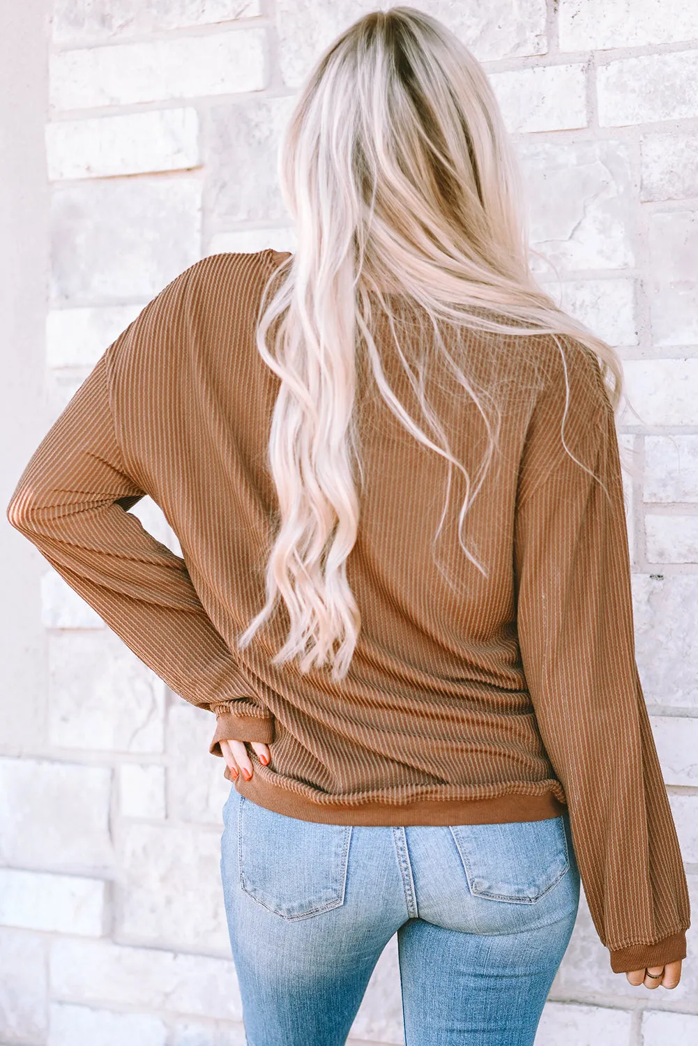 Print Corduroy Sweatshirt